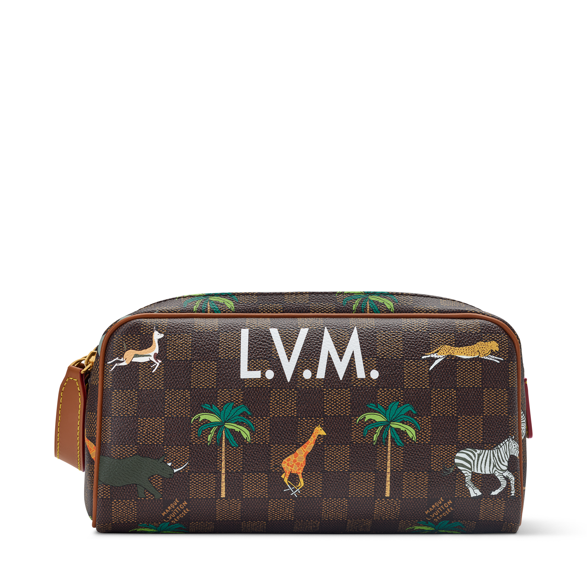 Dopp Kit Toiletry Bag - Luxury Giant Damier Canvas Brown | LOUIS